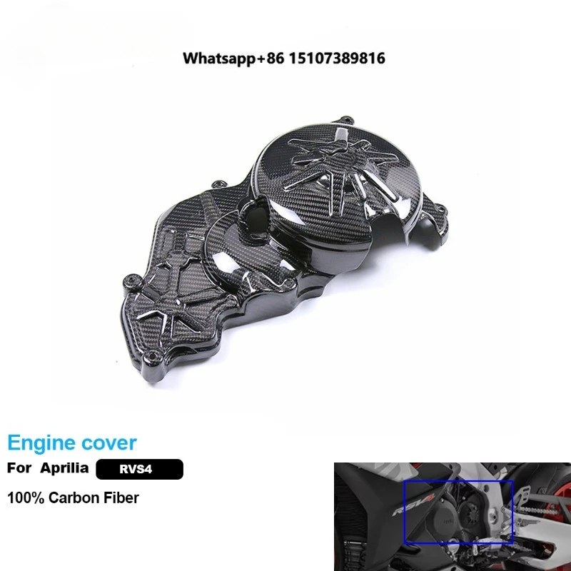 

100% 3K Pure Dry Carbon Fiber Motorcycle Fairing Body & Engine Accessories Aprilia RSV4 2021+ Includes Hood Sprocket Cover