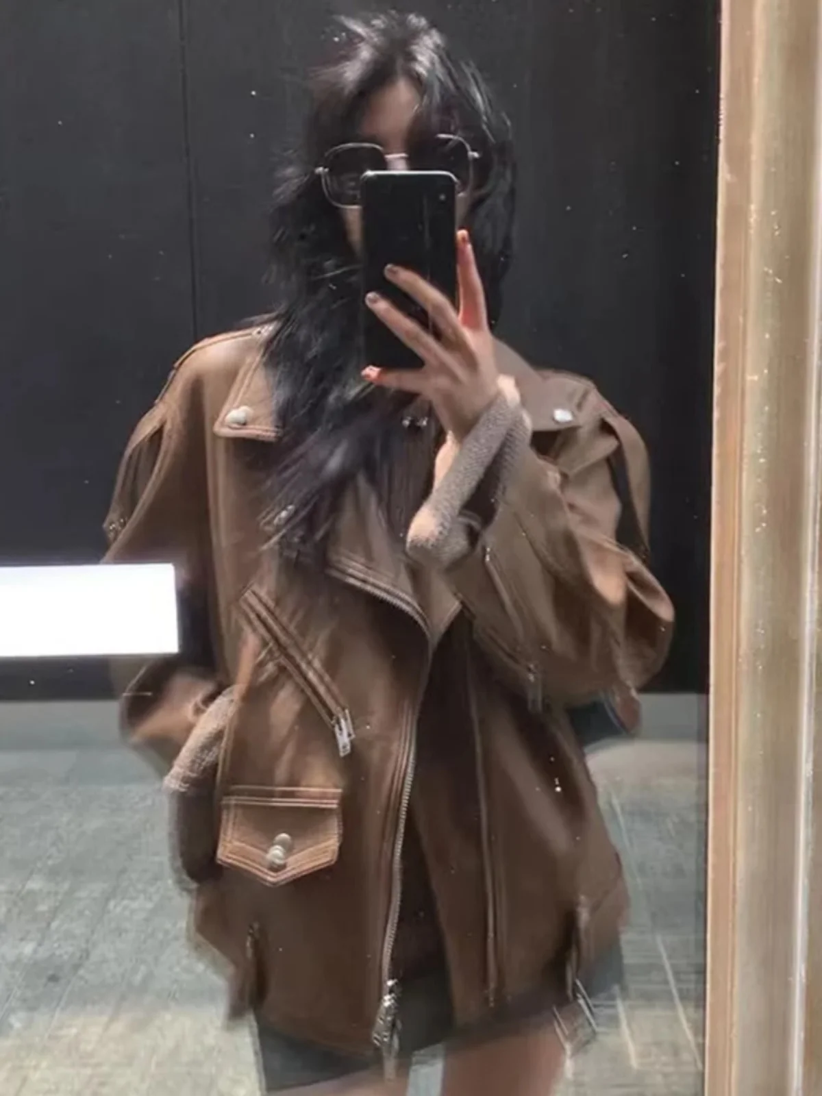 

Модная свободная повседневная куртка в американском стиле, женская стильная верхняя одежда, осень 2024, из полиэфирного волокна, с длинными рукавами, в стиле кэжуал.