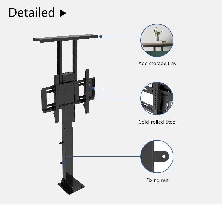 Automatic TV Mount Lift For 32 Inches To 70 Inches TV Height Adjustable Up Automatic TV Lift With Remote Controller