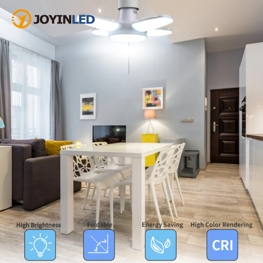 

1pc Mini LED Four-Leaf Lights, Mini Folding Light 27W/28W Pendant Light Folding Light Suitable for Garage Indoor Lighting