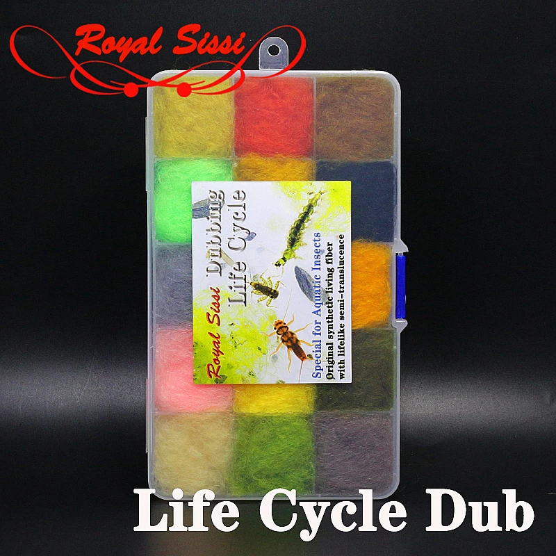 15colors dispenser semi-translucent nymph dub mayfly nymph&caddis nymph life cycle fly dubbing sowbugs&scuds fly tying materials