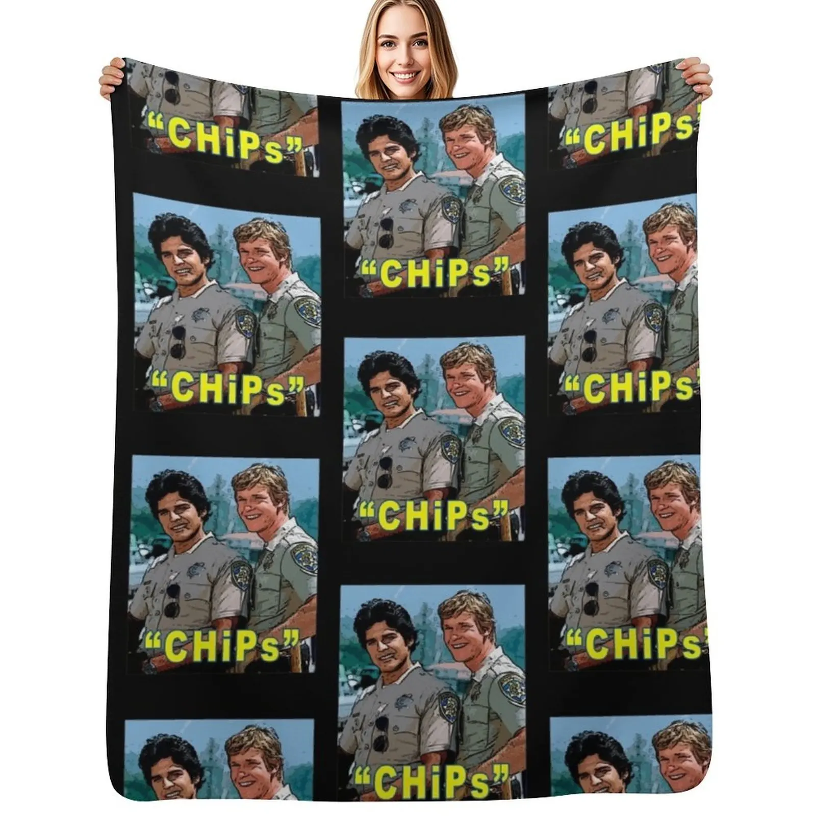 Chips american 70s series Throw Blanket Summer Decorative Throw Cute Thins funny gift Furrys Blankets