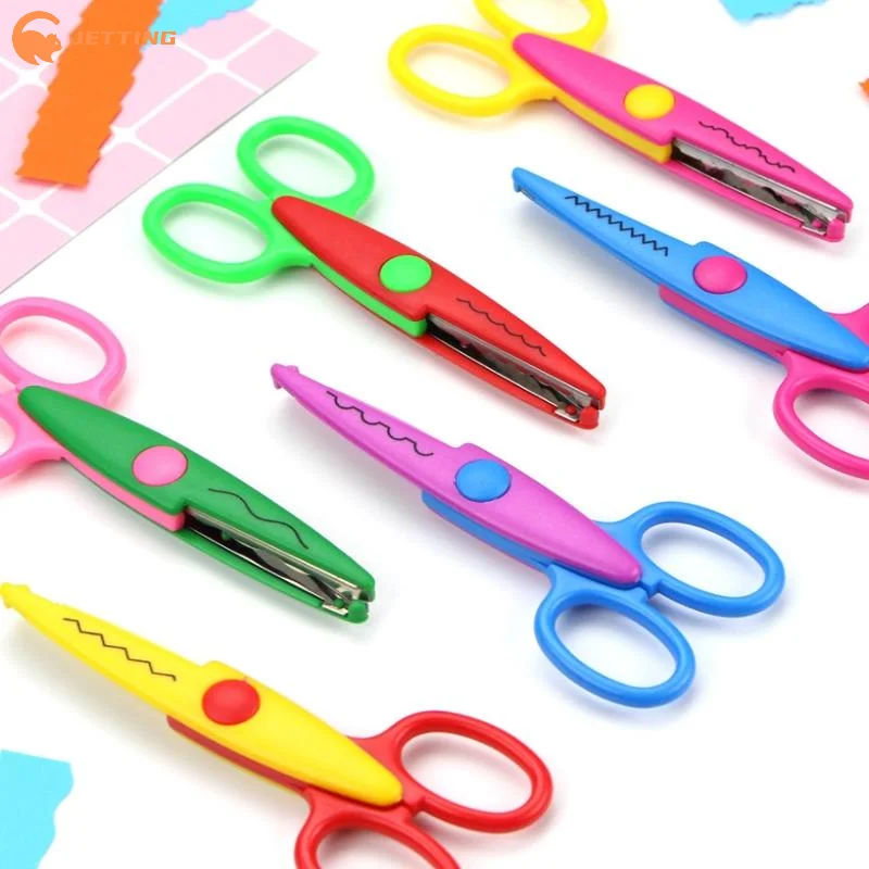 1 pçs estudante diy álbum de cores decorativo rendas tesoura recortes de papel artesanato pequenas tesouras criança ferramenta criativa arte segurança