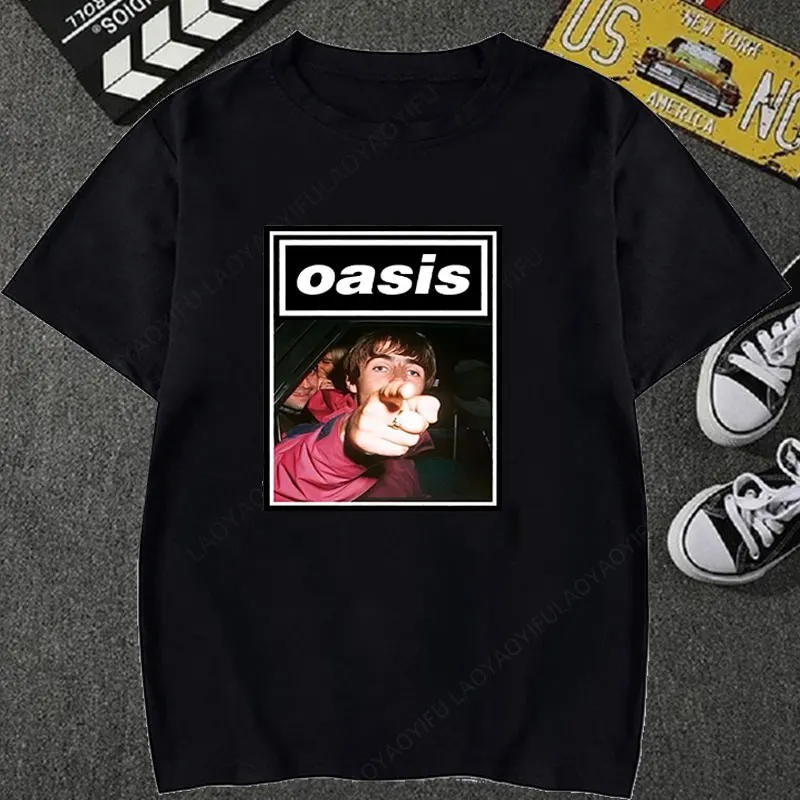 Camiseta OASIS LIVE 25 "واحة الموسيقى جولة حول العالم المحملة بالتأكيد ربما الذكرى الجرافيك تي شيرت القطن الخالص الصيف Y2k الملابس