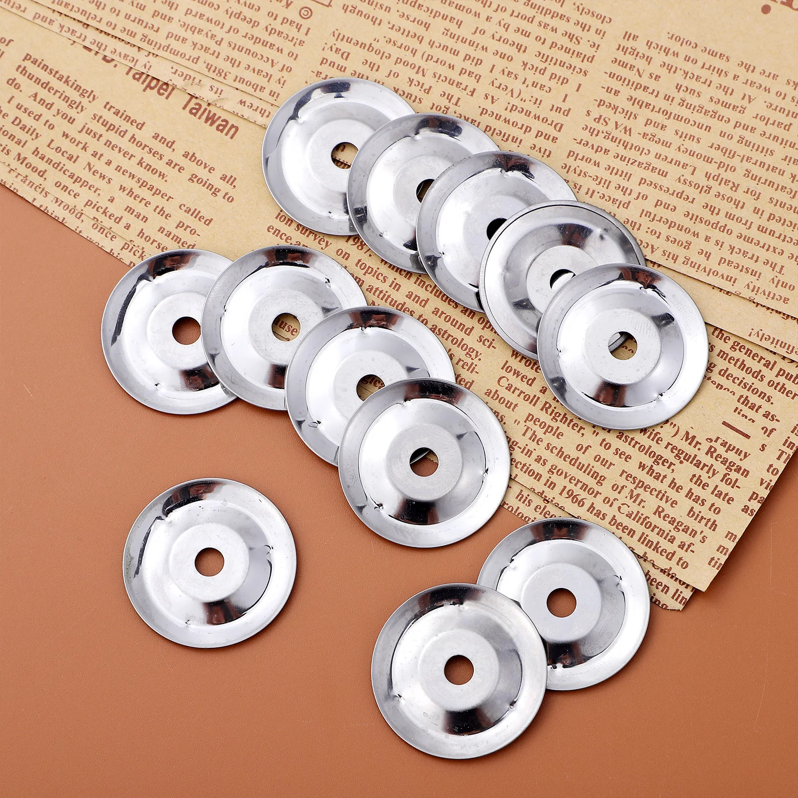 50 pezzi di anelli per piatti Ching Set di batteria in acciaio inossidabile Parti di ricambio Accessori per strumenti a percussione Effetto tamburello