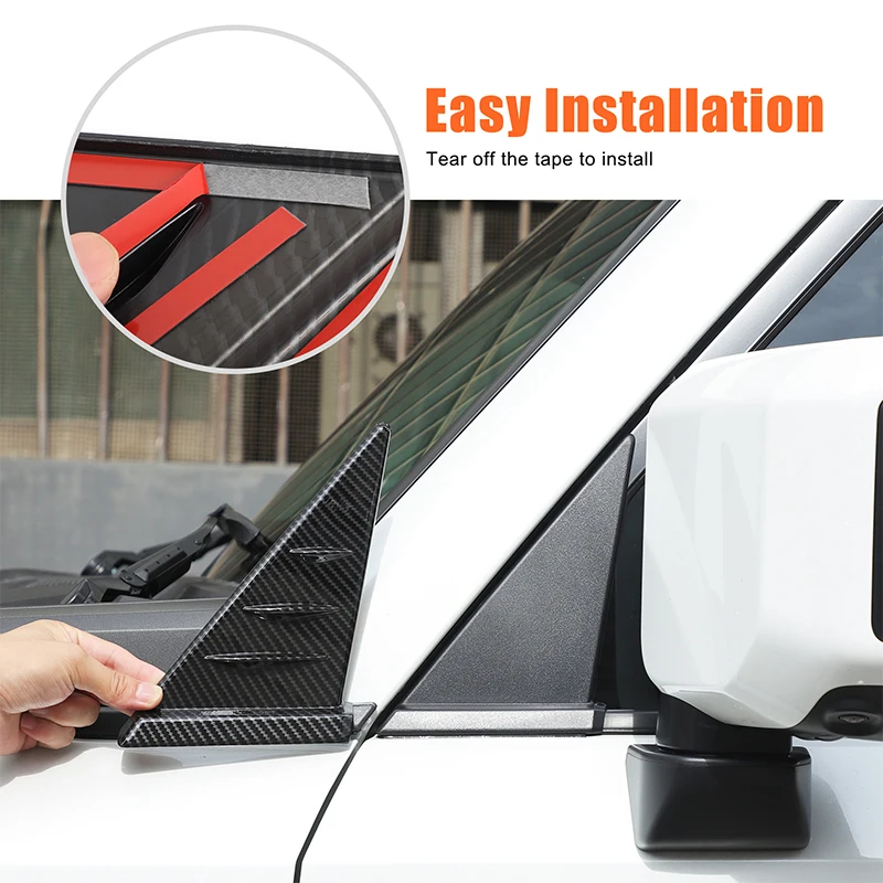 

ABS Plastic Carbon fiber Rearview Mirror Side Triangle Spoiler Wind Deflector Trim Cover Suitable for Toyota Prado J250 2024+