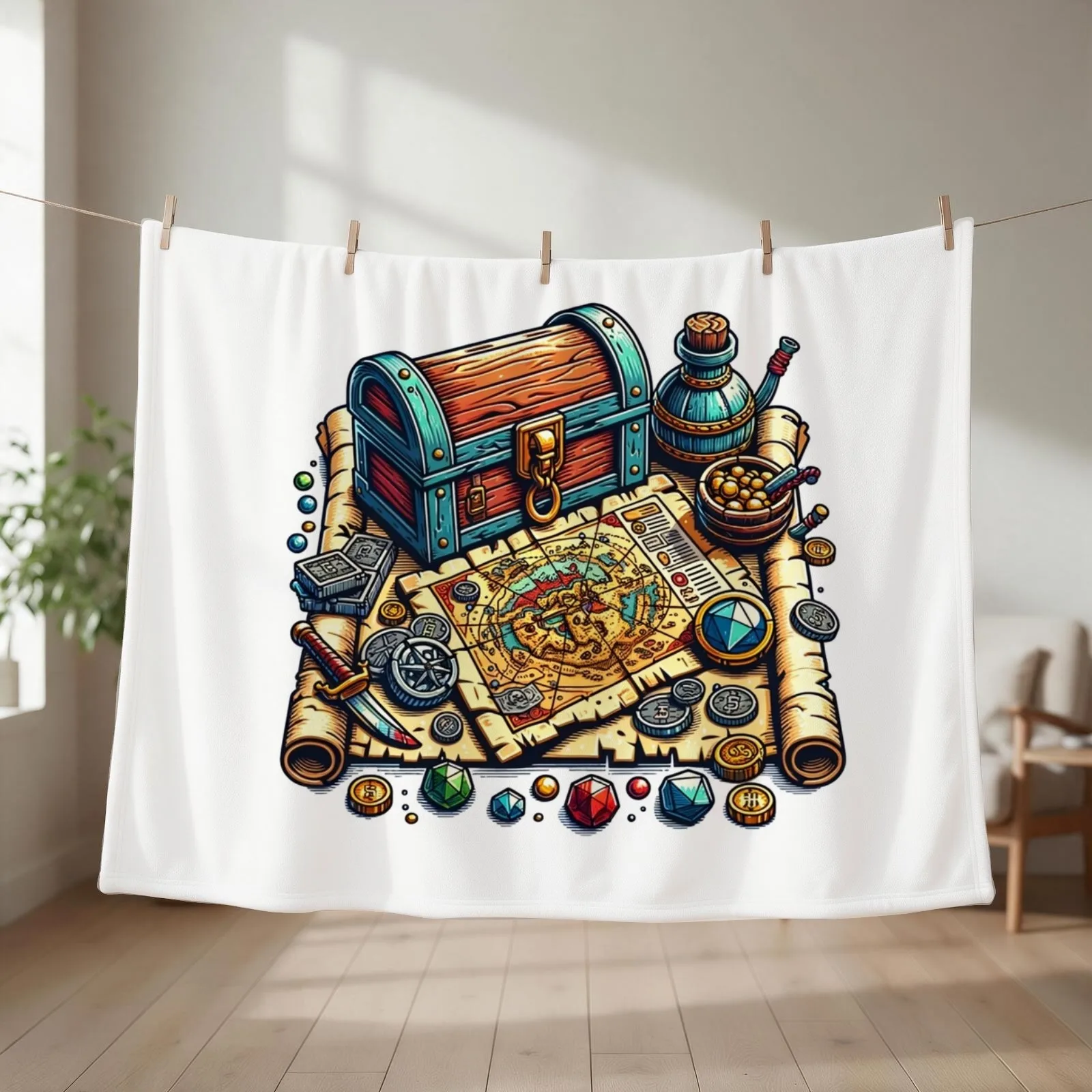 treasure map Throw Blanket Blankets For Bed Soft Big Large blankets and throws Blankets