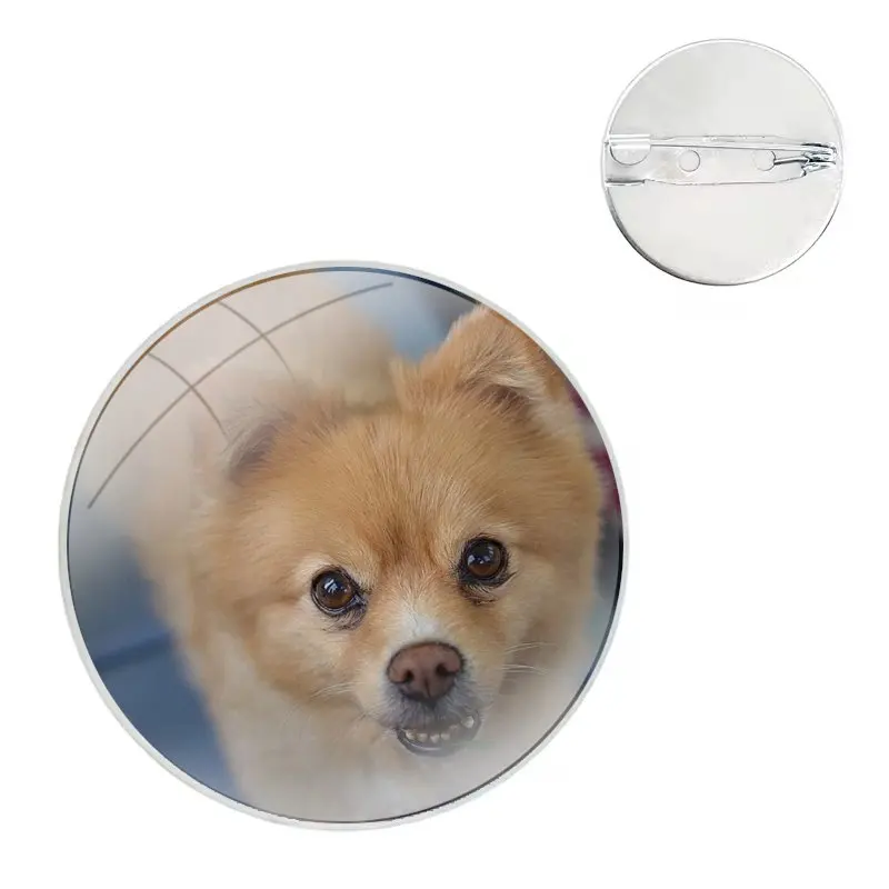 Cute Pet Pomeranian Dog Pins Badge Metal Brooches For Clothes Backpack Decoration gift