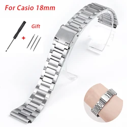18mm Stainless Steel Wrist Band for Casio F-91W F105/108 A158 A168 AE1200 AE1300 Metal Strap Universal Replacement Watchband