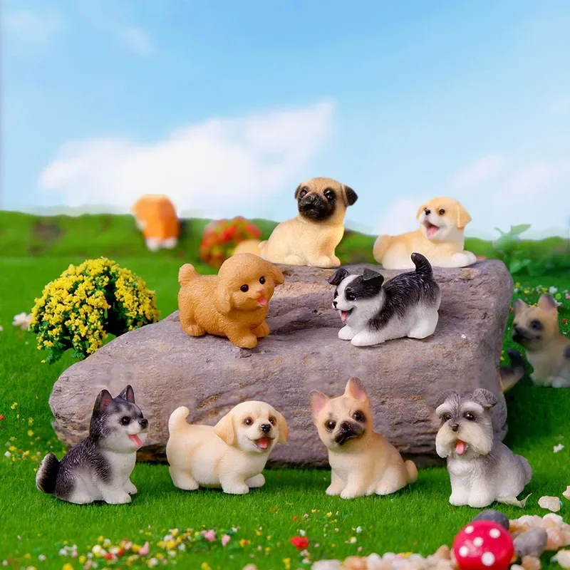 

New Cute Resin Craft Miniature Figure Tiny for Bonsai Micro Landscape Fairy Garden Decor Mini Small Dog Puppy Animal Decoration