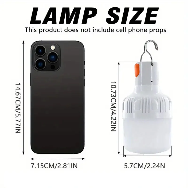 1/2/4/5PC Camping Light Portable Rechargeable Dimmable LED Bulb Brightness Outdoor Tent Light Emergency Night Light with Hook view 5