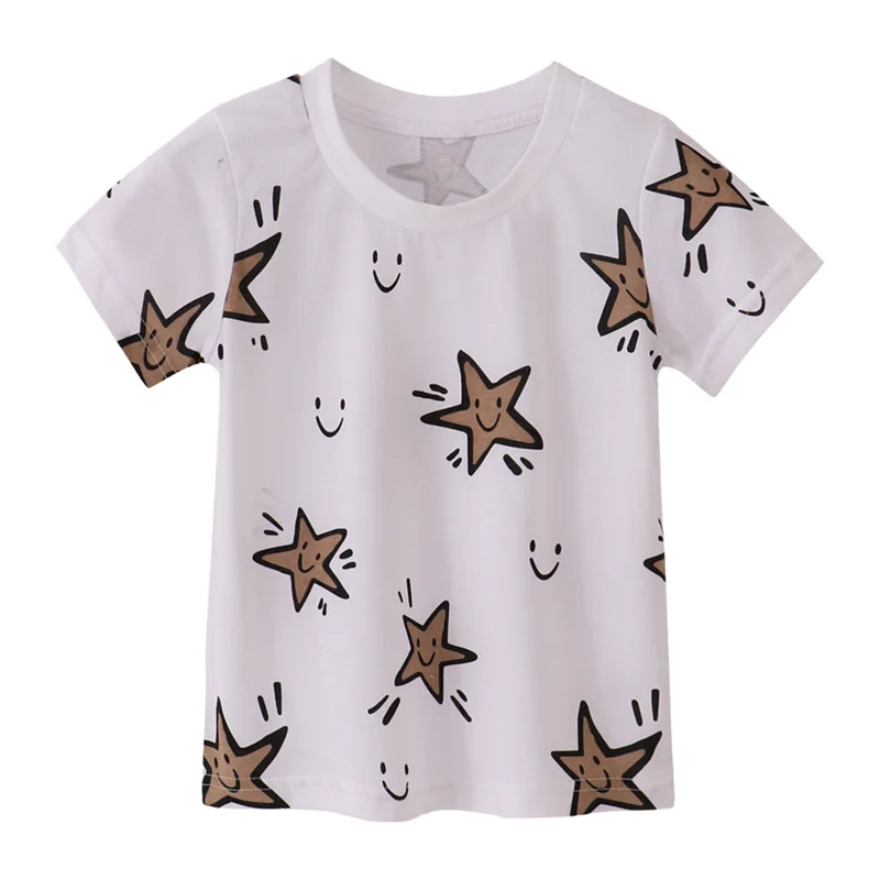 

Stars Printed Summer Boys T-Shirts for Baby Girls Short Sleeve Cute Kids Tops Toddler Clothes Children's Tees