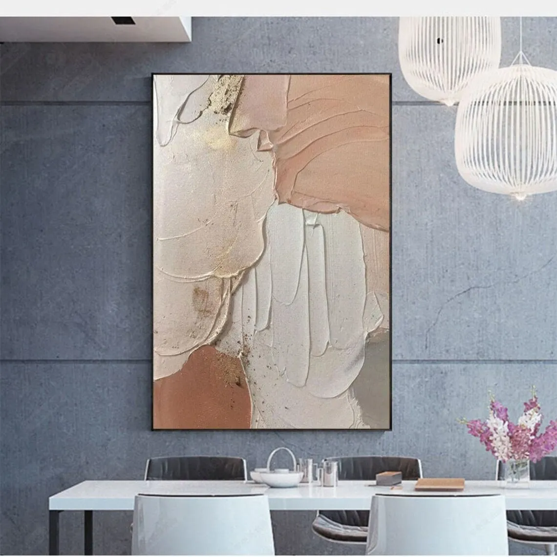 

Heavy Textured 100% Hand Painted Minimalist Art Textured Wall Art Post Handmade Painting On Canvas Abstract Painting Wall Decor