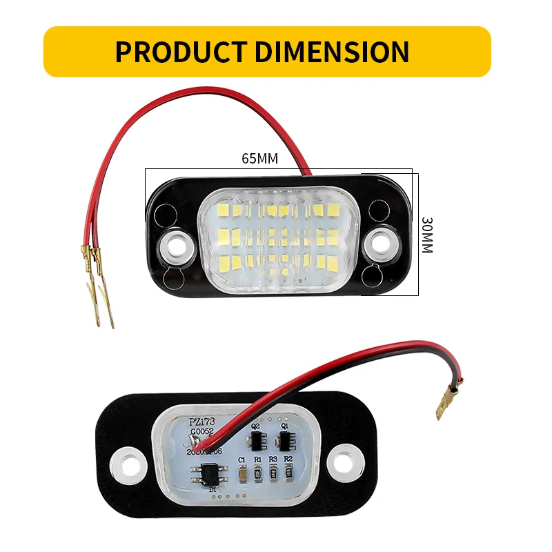 2PCS Canbus ​For VW Polo 3 94-01 Classic 95-99 Variant 97-99 Golf 3 91-97 White LED Number License Plate Lights Car Accessories