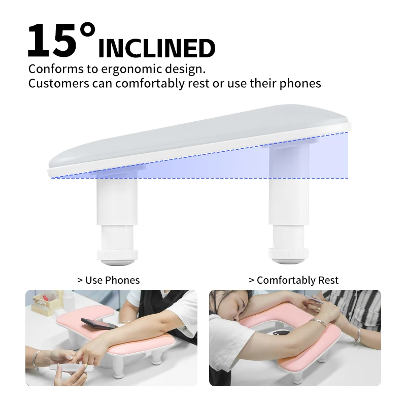 U-vormige manicure-armsteun voor nagels Tech PU-leren handstandaardsteun voor manicures Comfortabele manicure-nagelhandsteunkussen voor manicures Kantelbaar handkussen met nagelpad Zachte handsteun voor nagelarmkussen