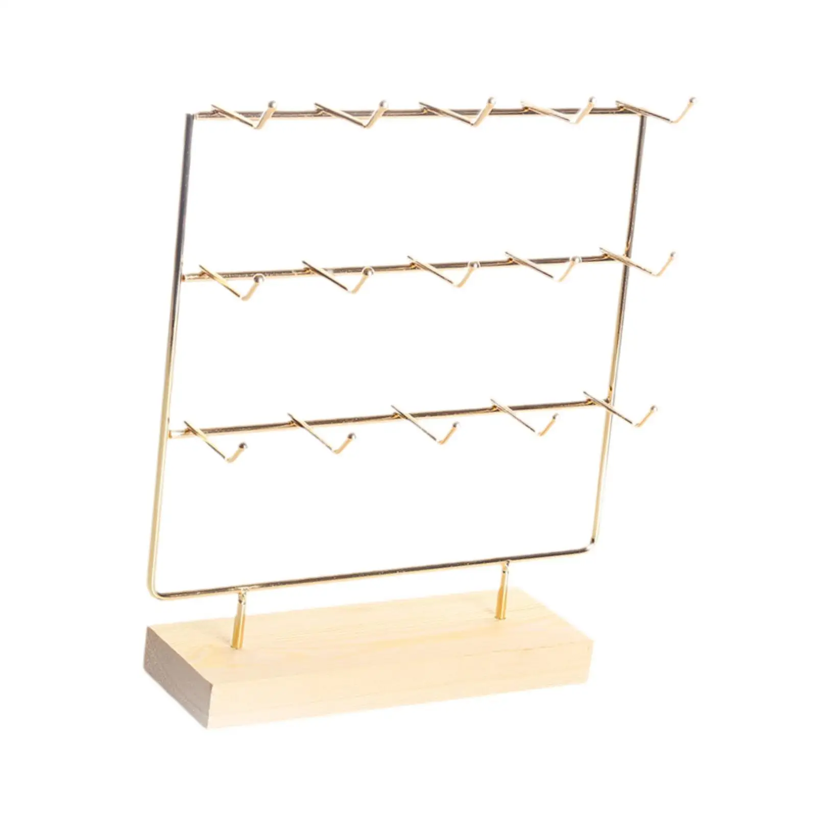 Jewelry Display Rack Earring Card Display Holder,with 15 Hooks Jewelry Organizer