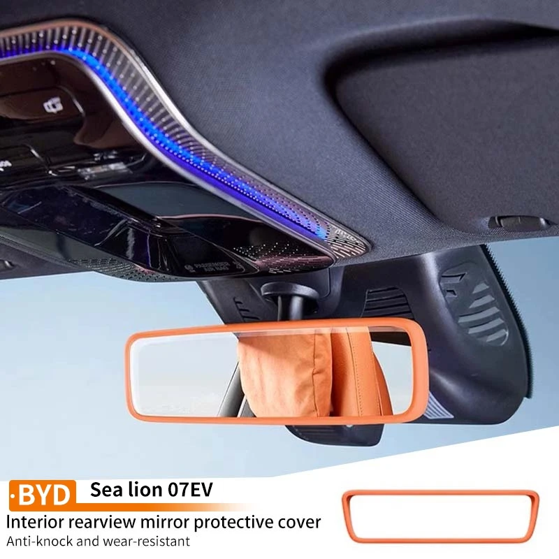 

Car Interior Rearview Mirror Protective Cover Waterproof Silicone Case Scratch Wear resistant Accessories For Byd SeaLion 07 EV