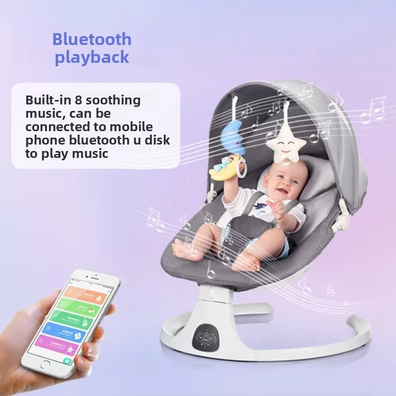 Electric Baby Swing Rocker, Newborn Bouncer Chair, Soothing Vibration and Music, Reclining Infant Sleeper