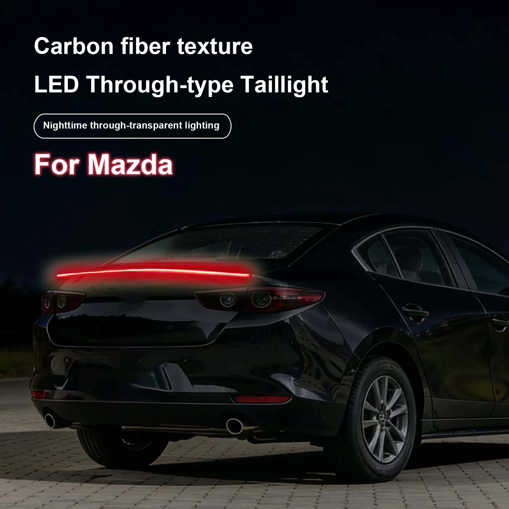 

Car High Position Brake Lights Rear Tail Warning Signal Lamps LED Carbon Fiber Spoiler Flow Lamp For Mazda 3 Axela Mazda6 Atenza
