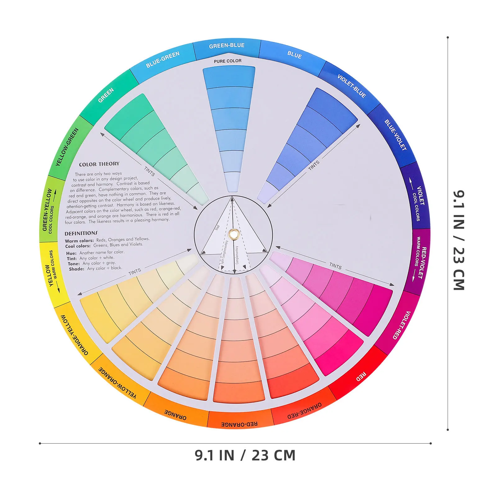 Image 4: Roue de couleurs créative pour artistes et-tableau d'apprentissage des couleurs rotatif avec des teintes, Guide des tons pour la peinture
