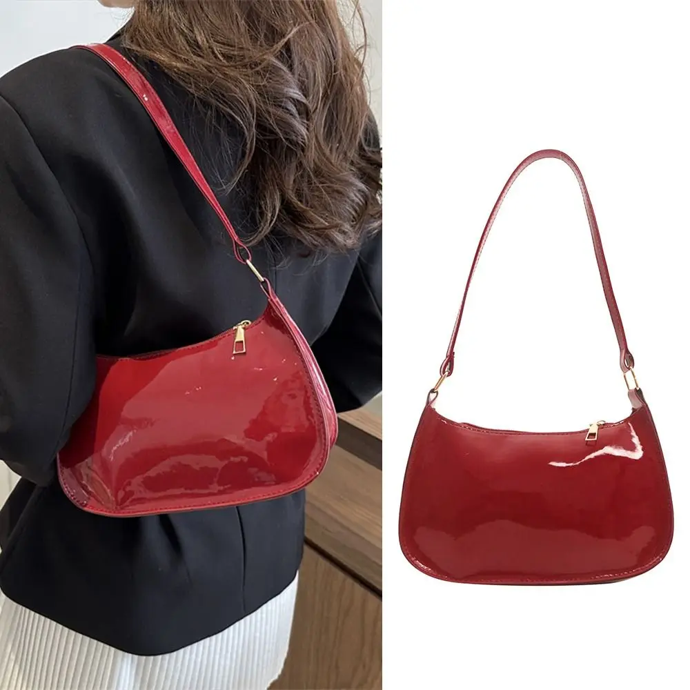 

Casual New Design Women's Shoulder Bag Luxury Sweet Solid Color Armpit Bag Gentle Leather Small Handbag Lady