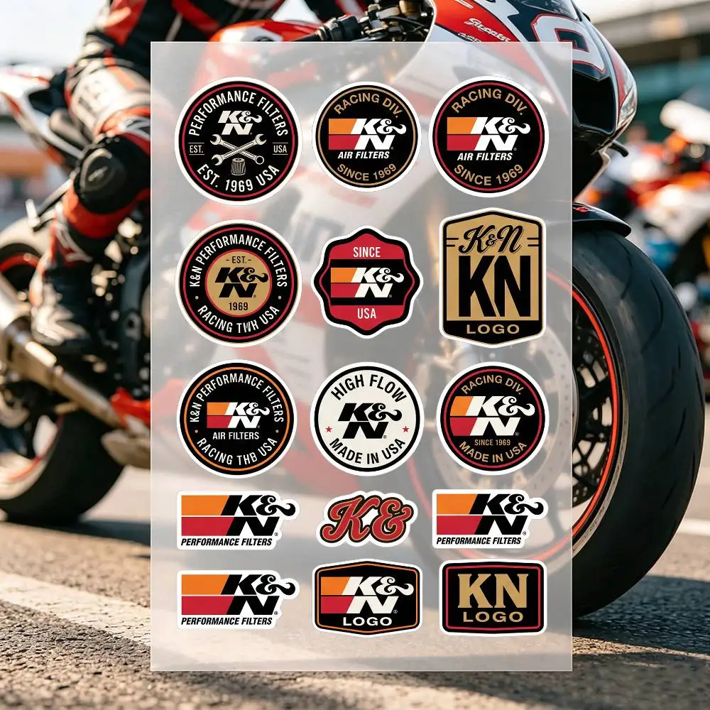 Retro Racing Cars K-K&N Motorcycle Stickers For Motorcycle Bodies And Helmet Reflective Stickers