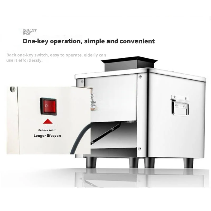 Factory Price Tabletop Electric Commercial Stainless Steel Meat Vegetable Cutting Machine Automatic Removable Blade 110/220V