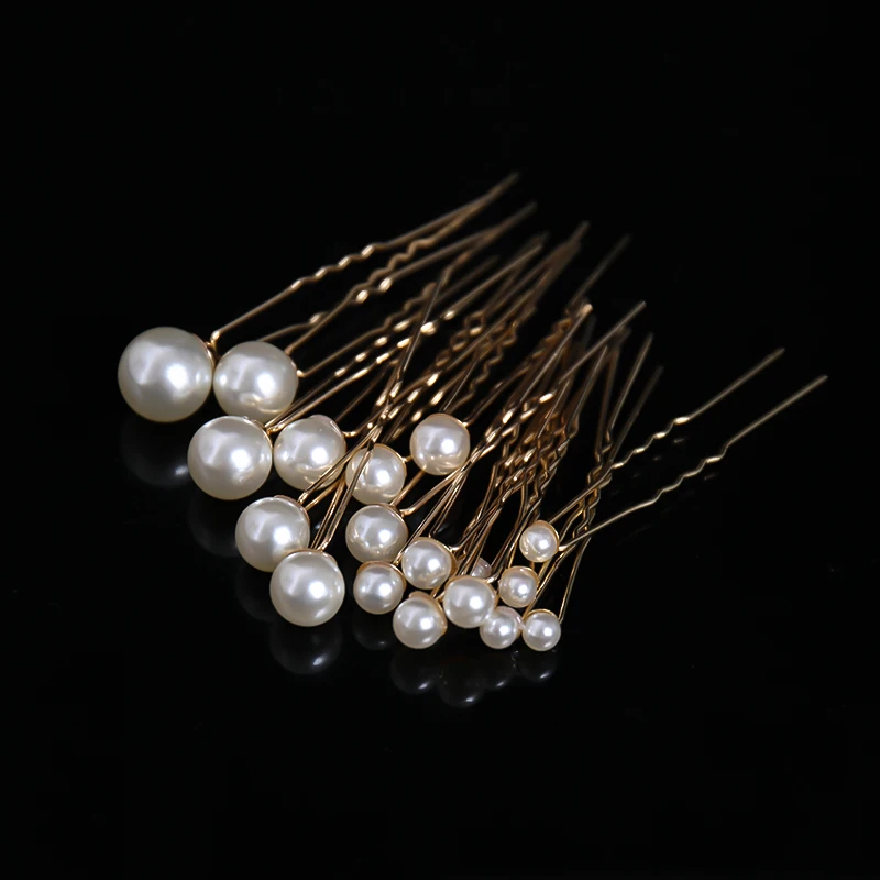 18Pcs Wedding Pearl Hair pins For Women Bride Bridal Hair Accessories Fashion Women Hair Clips Many Wedding Hair Jewelry Hairpin