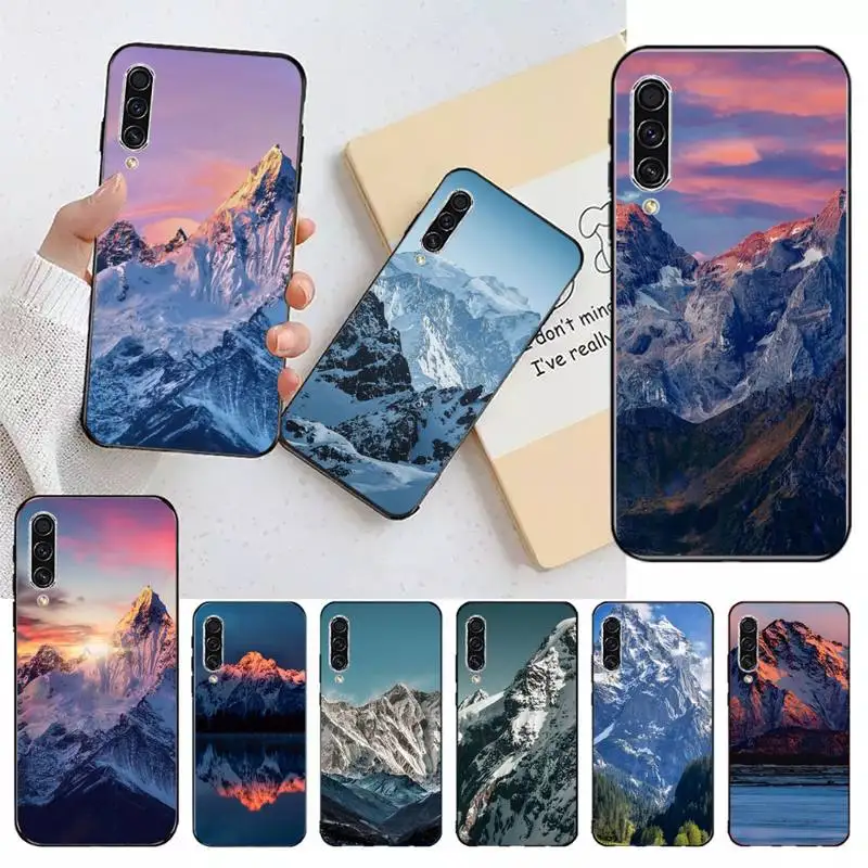 snow Mountain sunset Phone Case For Samsung galaxy A S note 23 53 22 20 52 21 13 51 71 32 12 10 fe ultra plus