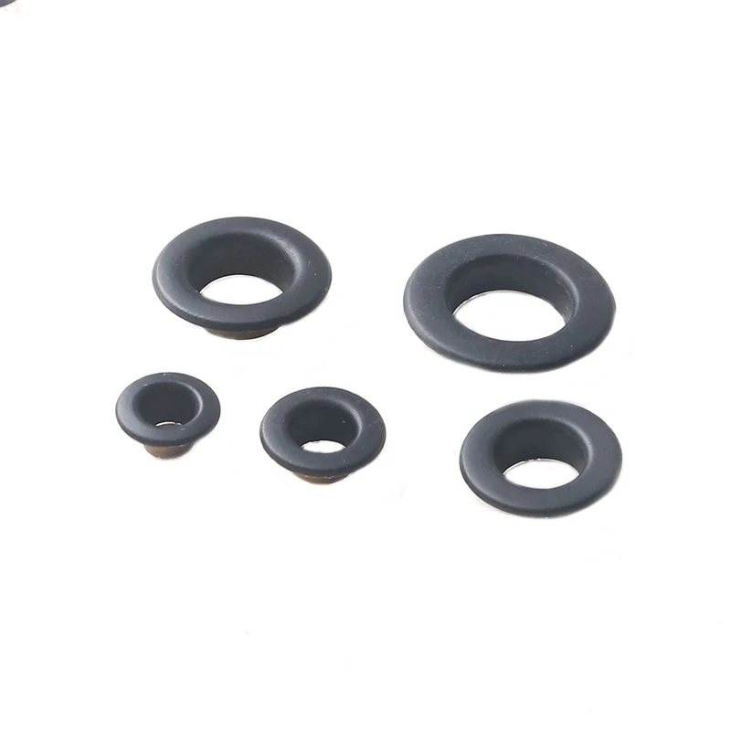 100sets  Flat Type Matte Black Eyelets Brass Eyelet for Leathercraft Shoes Bag Canvas Dress Clothes Accessories Grommet