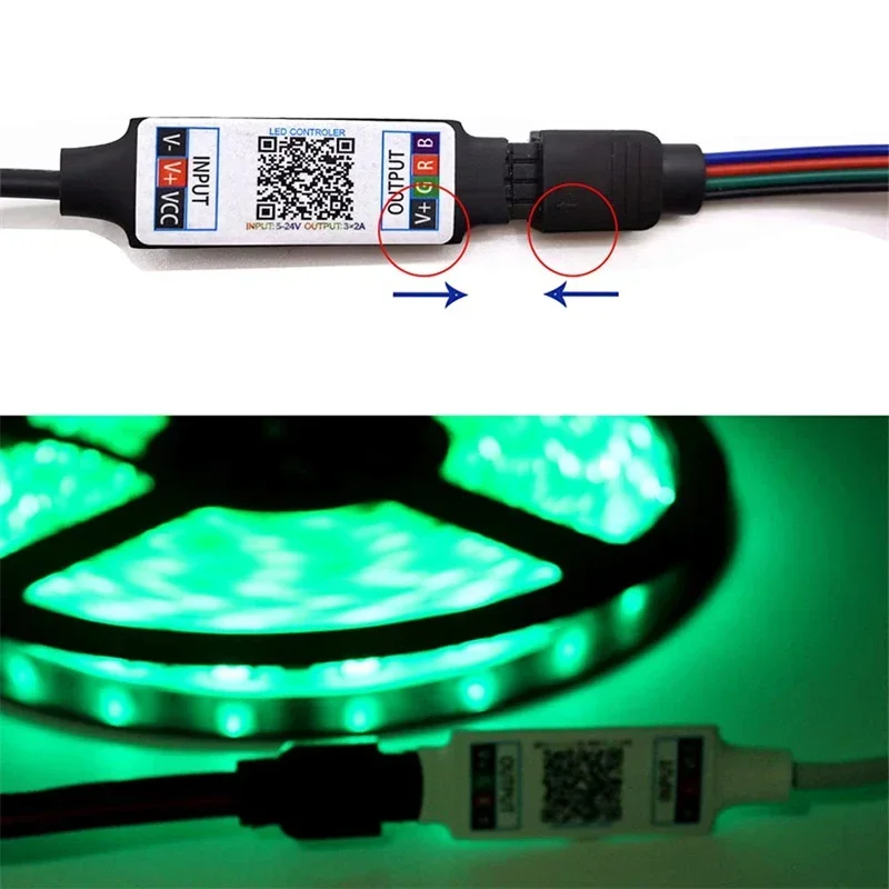 بلوتوث RGB صغير ، شريط إضاءة ليد ، موسيقى USB ، 5 فولت ، وحدة تحكم ، SMD #6