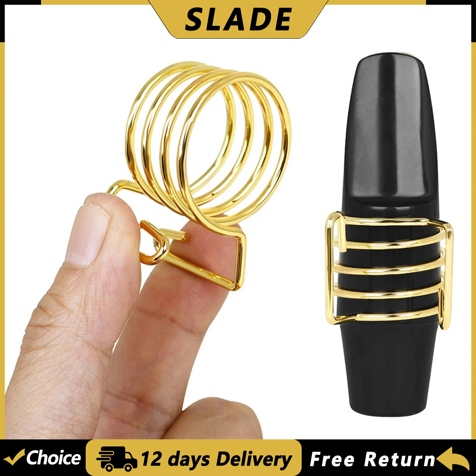 SLADE ND273 Alto Saxophone Mouthpiece Clamp Screw Type Mouthpiece Card Clip Woodwinds Musical Instruments Parts & Accessories