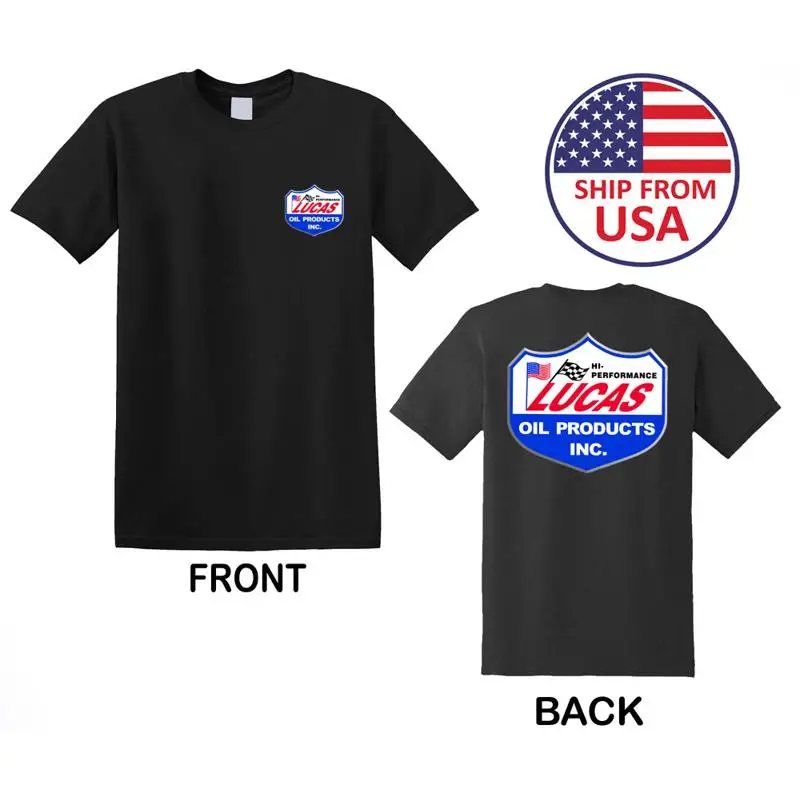 Lucas Oil Men'S Black T Shirt Size S To 3Xl