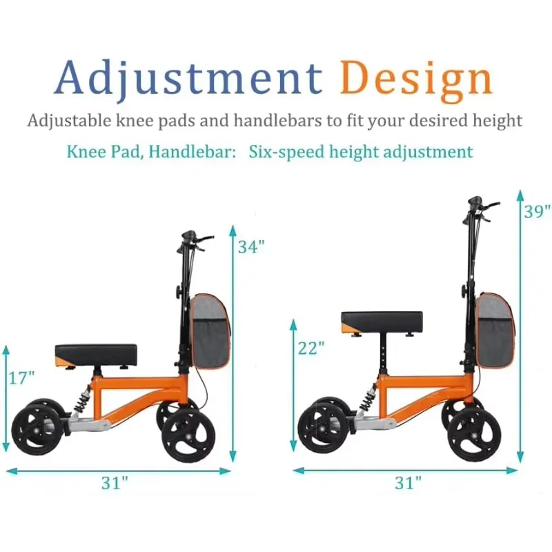Online Trend Product Walker & Rollator Walking Aid Knee Cane Walker Walking Aid High Quality Knee Scooter view 4