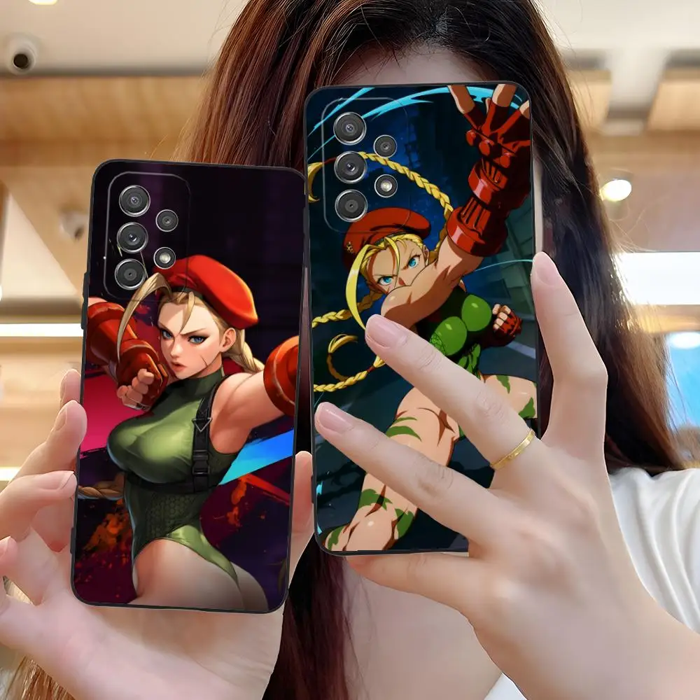 Street Fighter Cammy Phone Case for Samsung Galaxy M55 54 42 35 34 33 32 23 22 15 14 13 12 F55 5G Soft TPU Shockproof Cover