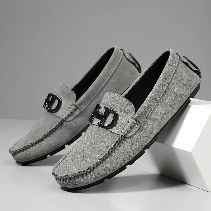 British Style Men's Loafers Classic Slip-on Casual Shoes For Men Moccasins Comfortable Breathable Flat Shoes Man Driving Shoes