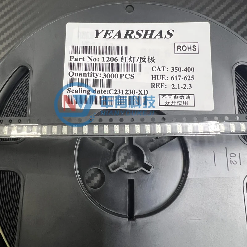 3000pcs SMD LED 0402 0805 1206 Reverse Polarity Red Lamp Beads, Reverse-pole Red Ultra-high Brightness LED Diode Beads