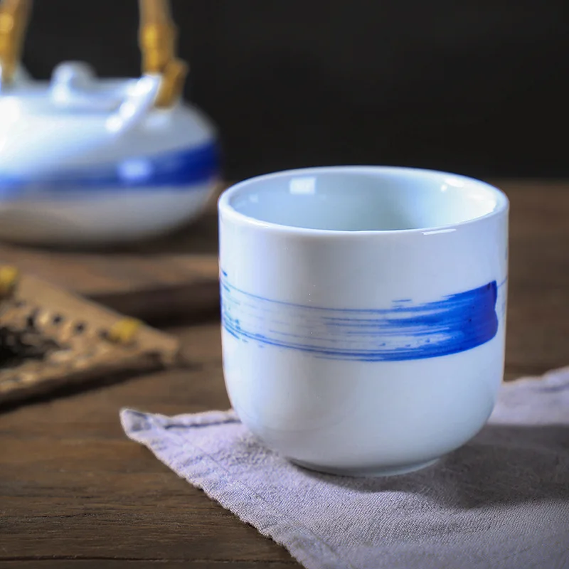 Hand Painted Japanese Stoneware Tea Cup Ceramic Gongfu Tea Ceremony Cup for Home Use Coffee Water Gift