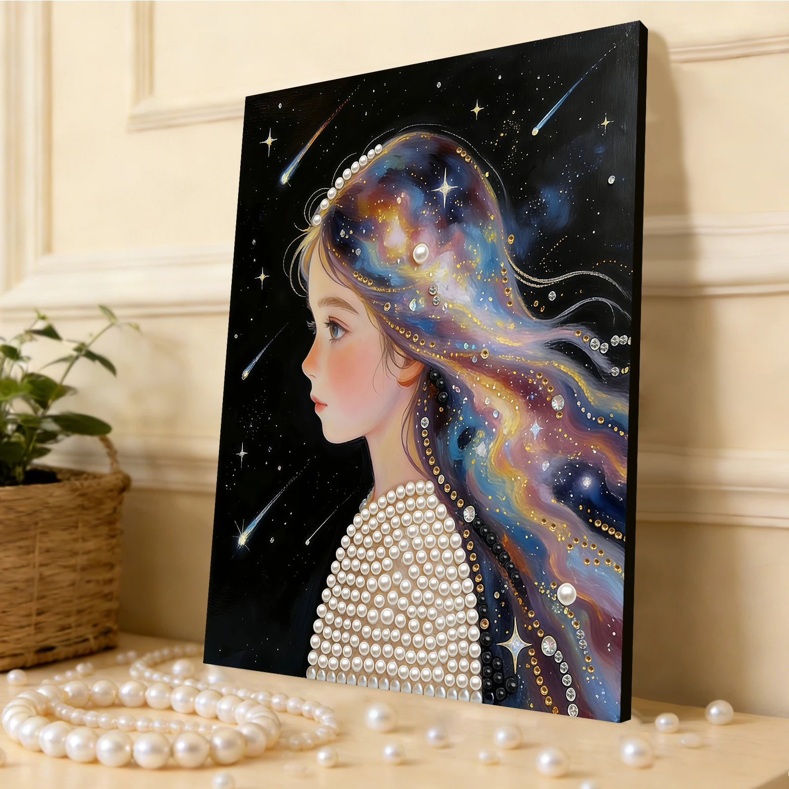 

DIY Pearl Painting Art Kits with Frame 11.81x15.75in Pearl Art Painting for Adults Beginners Home Wall Decor