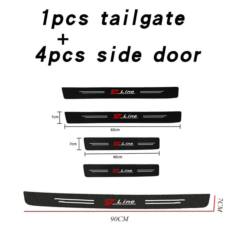 Leather Car Door Sill Plate Protector Stickers for Ford ST-line Focus 2 3 Mondeo Ecosport Kuga Mk4 Fiesta Mk3 Accessories