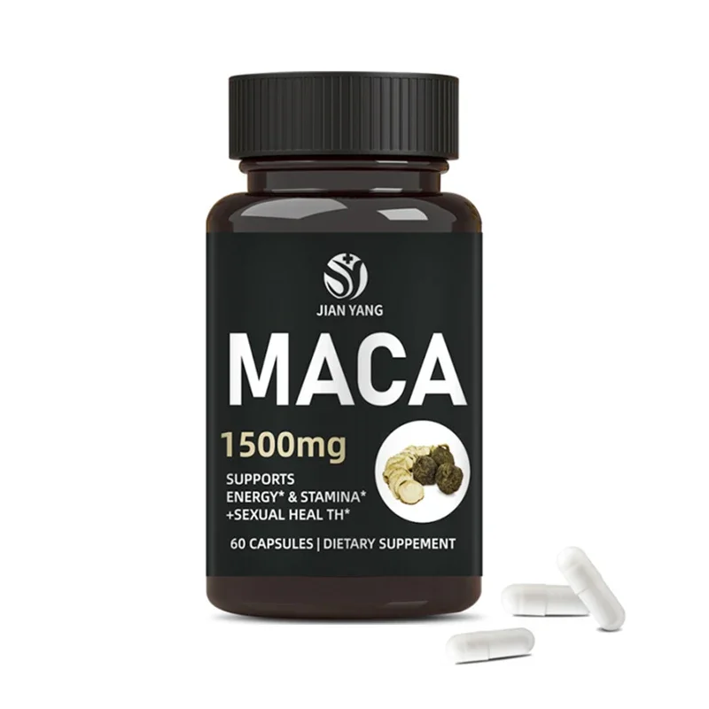 

1 bottle Maca capsule supplements physical strength, supplements body essence, strengthens muscles and helps sleep.