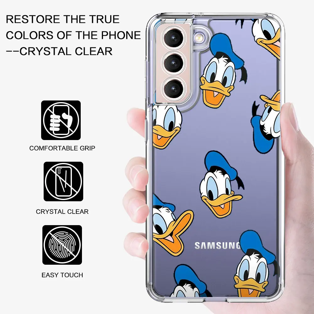 Donald Daisy Duck Cute Phone Case for Samsung Galaxy S20 FE S23 S24 S10 Lite S22 S21 Ultra S10e S9 Plus S8 Transparent TPU Cover