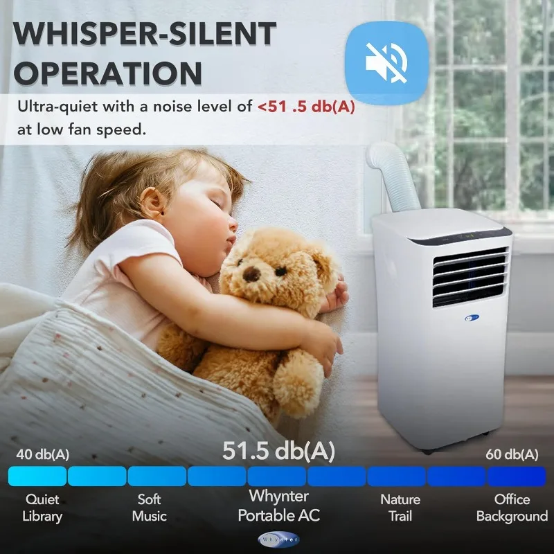 Whynter ARC-102CS 컴팩트 사이즈 10,000 BTU (7,000 BTU SACC), 휴대용 에어컨, 제습기, 선풍기