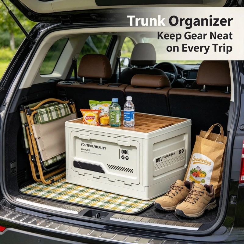 Car Trunk Organizer Foldable Storage Box - Folding Outdoor Camping Storage Box with