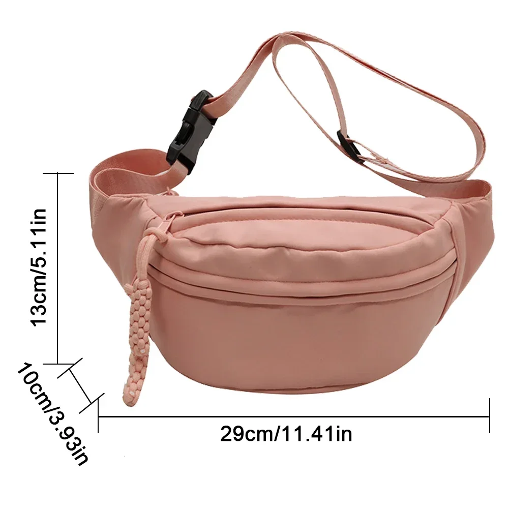 Bolso de pecho de plátano para mujer, bandolera de lona para correr, riñonera informal deportiva, cinturón de media luna