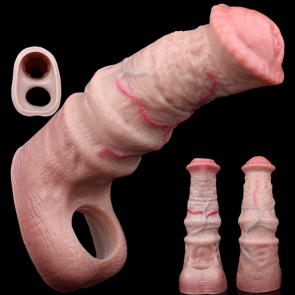 SXXY Silicone Dick Extender&Enlarger Realistic Penis Sheath насадка на член Sex Toys Super Soft Hollow Dildo 18+ Men Cock Cover view 6