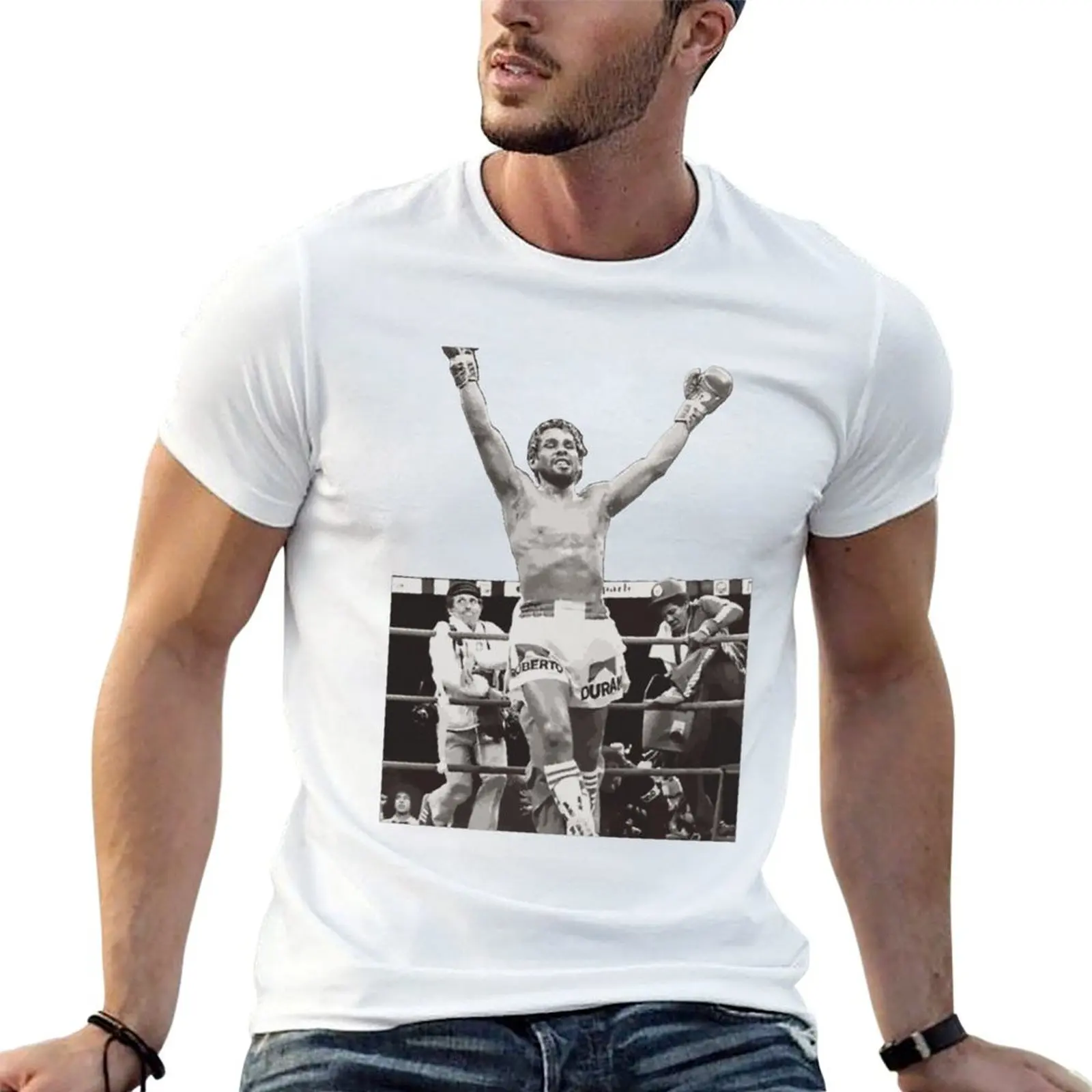

Classic T-Shirt shirt Roberto Photography Boxing t man shirt cotton graphic Tshirt t man Historical Durán
