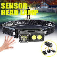 Mini Portable LED Flashlight Rechargeable High Power Pocket Head Light Sensor Headlight Front Light for Working Fishing Headlamp