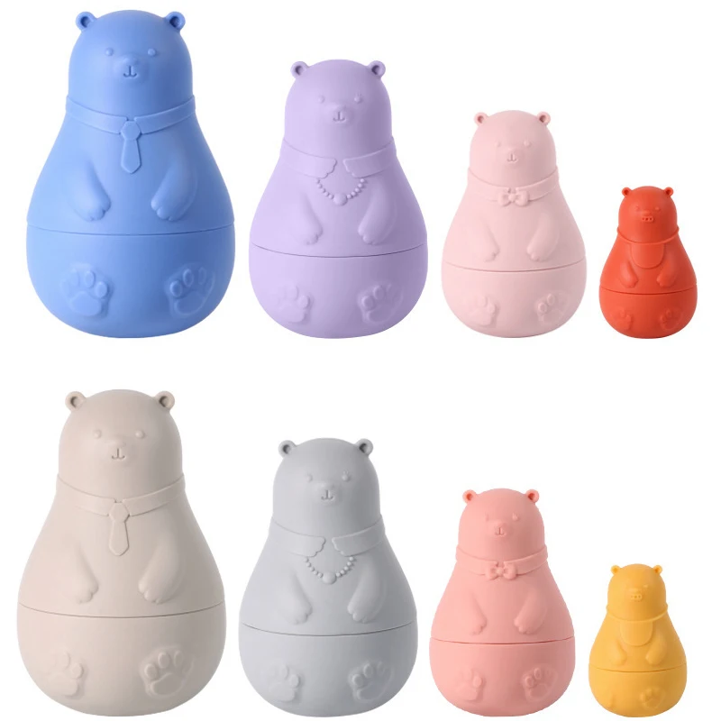 Nesting Dolls Toy Doll Educational Toys For Children Silicone Stacking Blocks Doll Inside Doll