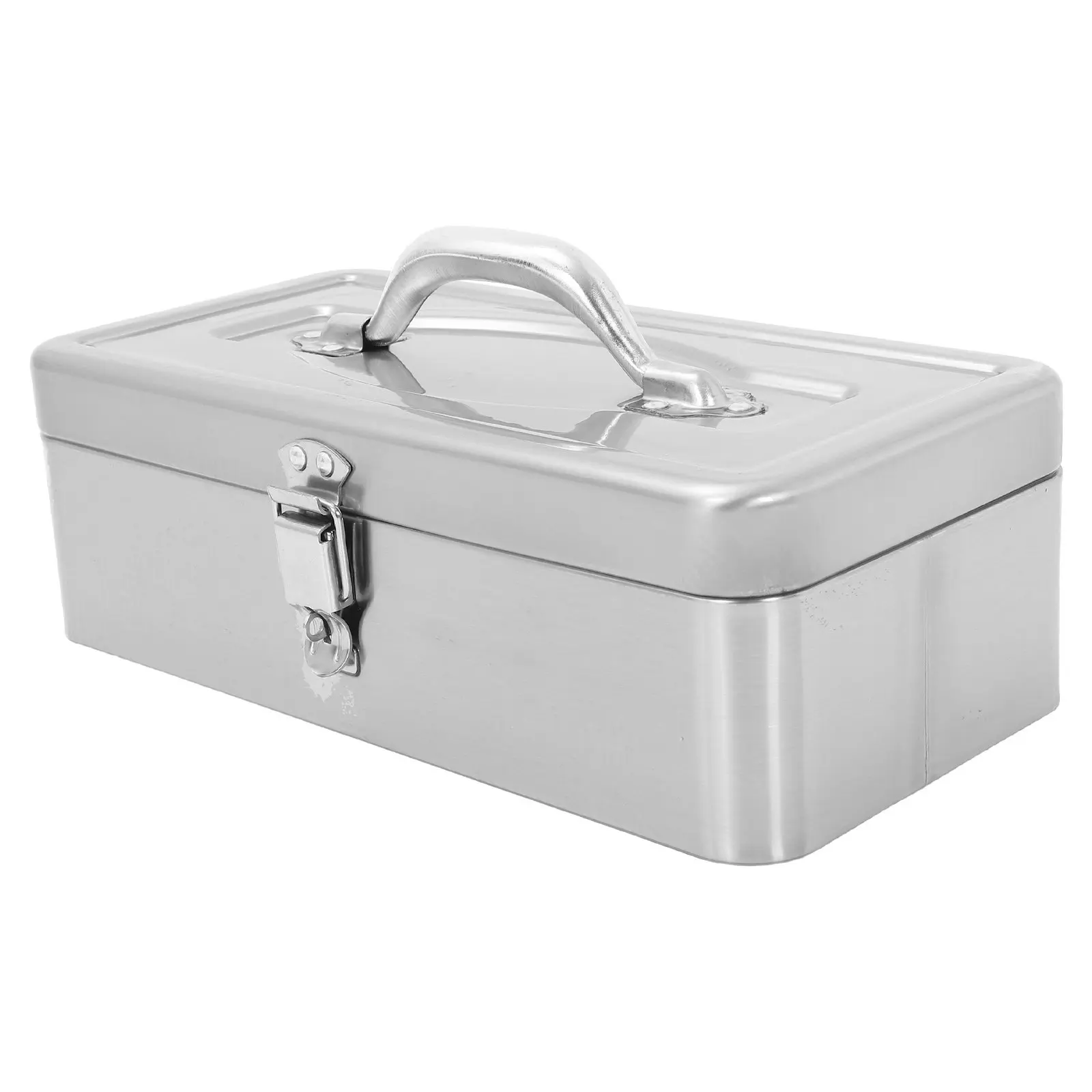 Large Capacity Stainless Steel Toolbox Portable Heavy Duty Metal Tool Chest for Workshop Home Garage Car Repair Hardware